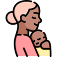 Mama holding baby
